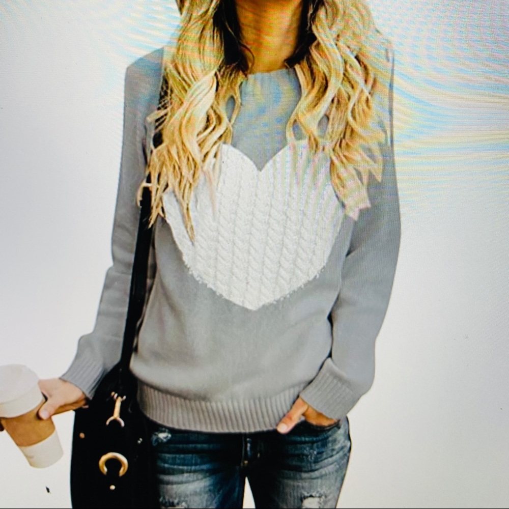 Cute Crewneck HEART Sweater!